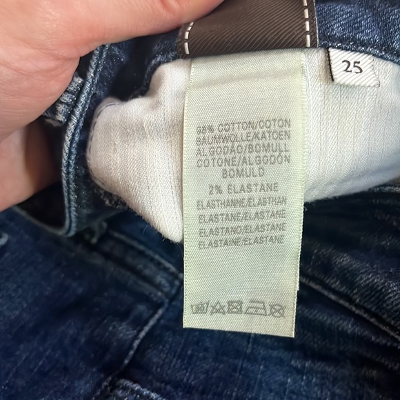 7 for all Mankind Denim short Pencil Skirt with slit size 25 made in Italy - Picture 3 of 7